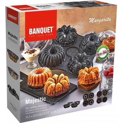 Banquet forma na bábovku litá Majestic Margarita 33,5x33,5cm – Zboží Mobilmania