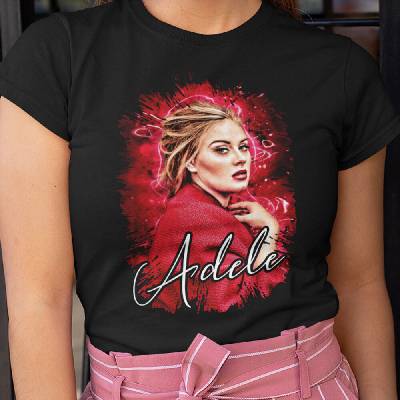 Tričko s potlačou Adele čierna