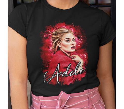 Tričko s potlačou Adele čierna