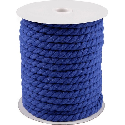 Prima-obchod Bavlněná šňůra kroucená Ø8 mm macrame, barva 10 (610) modrá královská