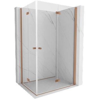 Mexen Mist-F Duo сгъваема душ кабина дясна 70 x 75 см, прозрачна, четкана мед - 8A6-070L-075P-65-00 (8A6-070L-075P-65-00)