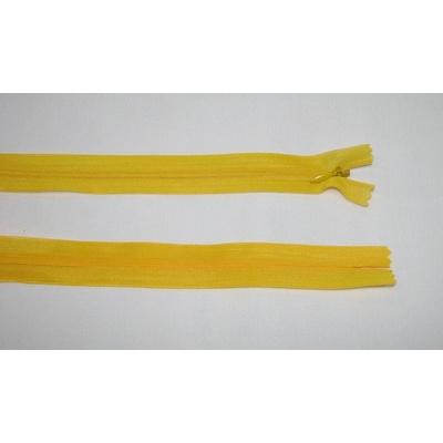 Zips krytý 3mm žltý nedeliteľný 55cm dederon