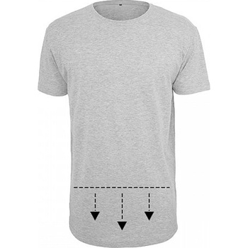 Pánské prodloužené triko Shaped Long Tee světle šedé
