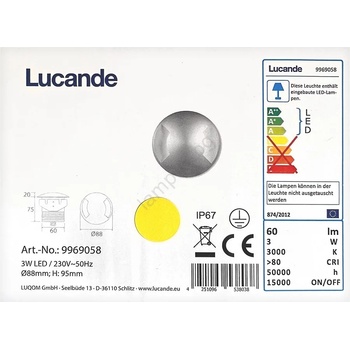 Lucande - LED Екстериорна лампа за вграждане HELENE LED/3W/230V IP67 (LW0331)