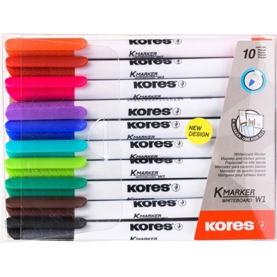 Kores K-MARKER Popisovač na biele tabule, tenký hrot, 10 ks sada