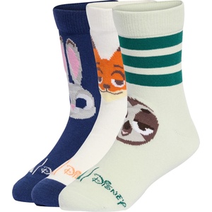 adidas Детски спортни чорапи adidas Kid's LK Disney Zoo 3-Pack Sports socks - Off White / Linen Green / Dark Blue - размер 25-27 (EU) (207-1485-0112)