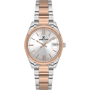 Daniel Klein DK. 1.13763-6 Premium Дамски часовник Сребрист/Златист- сив циферблат, стоманена верижка, с дата