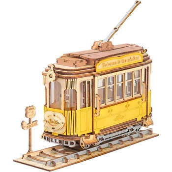 Robotime Drevené 3D puzzle Historická električka 145 ks