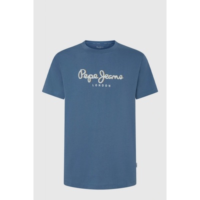 Pepe Jeans bavlněné tričko ABEL s potiskem PM509428 modrá