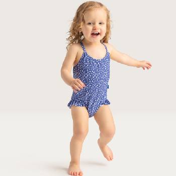 Swim Essentials Swim Essentials: Цял бански с къдрички и слънцезащитен фактор 50+ - "Blue Leopard (SWE-2023SE609)