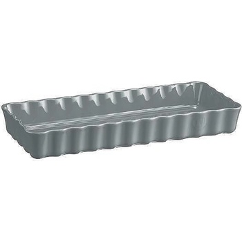 Emile Henry Керамична правоъгълна форма за тарт плитка emile henry slim rectangular tart dish - 36 х 15 см - цвят перленосив (eh 6034-80)