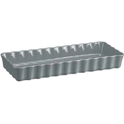 Emile Henry Керамична правоъгълна форма за тарт плитка emile henry slim rectangular tart dish - 36 х 15 см - цвят перленосив (eh 6034-80)