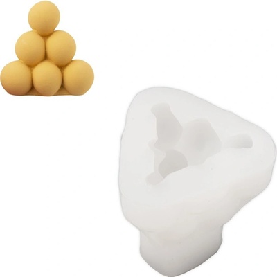 Manumi Silikonová forma na odlévání kreativní hmoty kuličková pyramida 92x85mm 1 ks