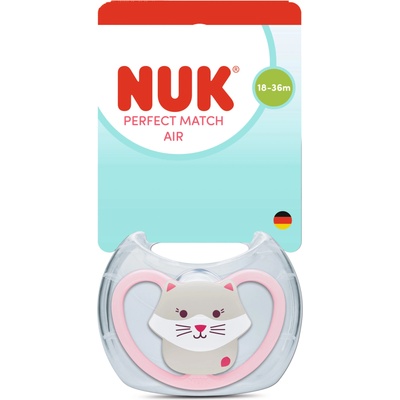 Nuk Perfect Match биберон залъгалка, силикон 18+ мес. 1бр. , AIR, Коте (10177226)