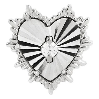Buddha jewelry Buddha jewelry Bezzávitová koncovka piercingu Bad Romance ze 14 kt zlata 585/1000 se zirkonem Bílé zlato
