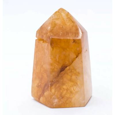 Milujeme Kameny Křišťál s hematitem - obelisk - tromlovaný kámen KSH11