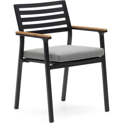 Kave Home Bona černá kovová zahradní židle