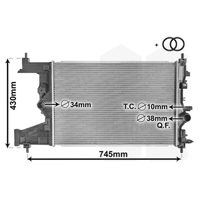 Chladič vody pro motor VAN WEZEL 37002484