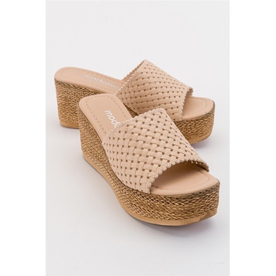 Moda Trend Дамски чехли с цяла подметка - Бежови #381892 (381892_Бежов)