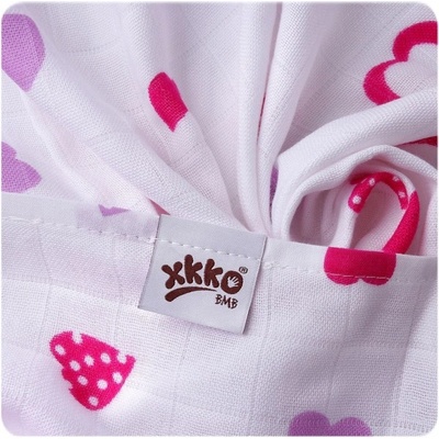 Bambusová osuška XKKO BMB 90x100 Lilac Hearts