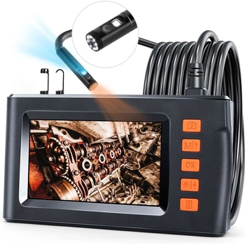 Моbilly инспекционна камера P210D с 4, 3-инчов IPS LCD дисплей, 8 мм сонда, двойна камера, 10 м фиксиран кабел (HD-P210D-10M)