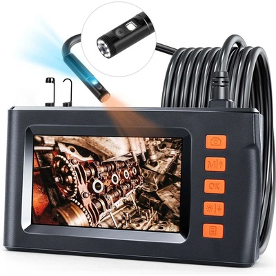 Моbilly инспекционна камера P210D с 4, 3-инчов IPS LCD дисплей, 8 мм сонда, двойна камера, 10 м фиксиран кабел (HD-P210D-10M)