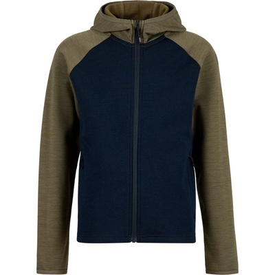 Stoic Детско вълнено яке Stoic Kid's MerinoFleece270 KuolpaLightSt. Zip Hoody Merino hoodie - Olive Green / Dark Navy - размер 128 (EU) (703-6661-0513)