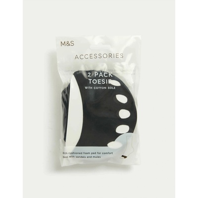 Marks & Spencer Чорапи с пръсти с висок дял памук, 2 чифта Marks & Spencer черна Marks & Spencer | Cheren | ЖЕНИ | ЕДИН РАЗМЕР