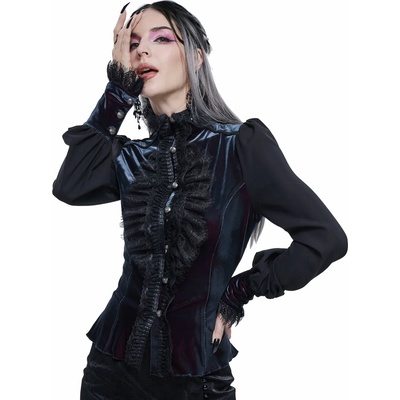 Devil fashion дамска блуза DEVIL FASHION - Starlight Star Bright готик блуза с волани - SHT074