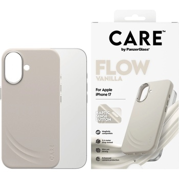 Panzer Гръб Care by PanzerGlass за iPhone 17, FLOW Case w haptic button - Vanilla
