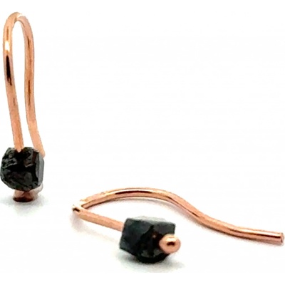 Lenka Výmolová Náušnice z růžového zlata s raw diamantem