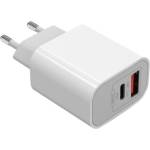 Lemontti мрежово зарядно устройство 20W с USB-C, USB-A и Type-C кабел (LIRFCQCPD20WA)