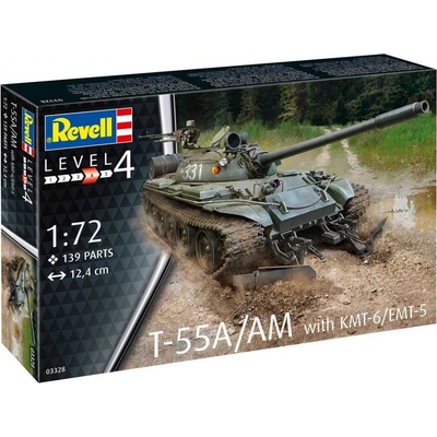 Revell Plastic ModelKit tank 03328 T-55A AM with KMT-6 EMT-5 1:72