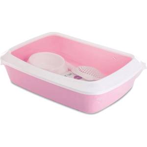 SAVIC Iriz starter kit litter tray - комплект за котешка тоалетна, розов