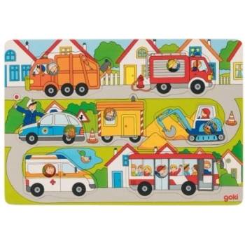 Image 1 of Goki - Дървен пъзел с фон - На улицата (57474_1)