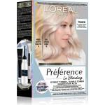L'Oréal Préférence Le Blonding Toner киселинен тоник неутрализиращ кафеникавите оттенъци цвят 01 Platinum Ice