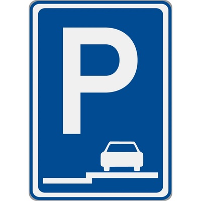 Dopravní značka IP11e Parkoviště (stání na chodníku podélné)