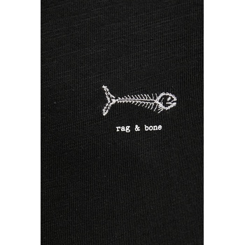 rag & bone Памучна тениска Rag & Bone в черно с апликация RF3825FT2GM (RF3825FT2GM)