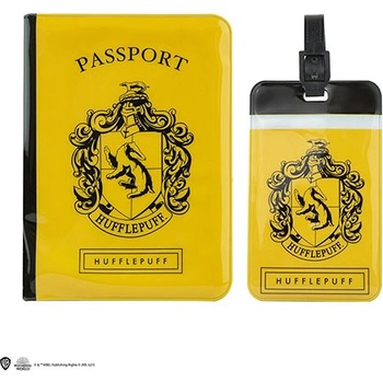 Distrineo Калъф за паспорт и етикет за багаж -Хари Потър - Хафълпаф