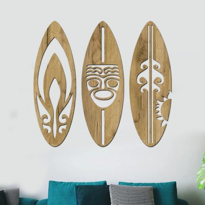 dřevo života Dřevěná dekorace na zeď SURF Zvolte barvu dekoru: Dub zlatý, Rozměry (cm): 120x120