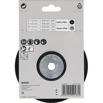 BOSCH Podložný tanier 125 mm; Hard; matica M14 2608601784
