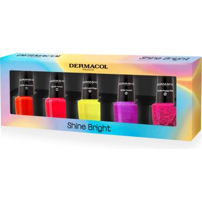 Dermacol Neon 29 Obsession neónový lak na nechty 5 ml + 34 Parade neónový lak na nechty 5 ml + 43 Gold Digger neónový lak na nechty 5 ml + 45 Cosmic neónový lak na nechty 5 ml + 46 Poppy Pink neónový