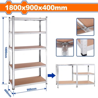 Стелаж WADFOW, 900 x 400 x 1800 мм, 5 рафта (WFWTS1A94)