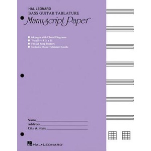 Bass Guitar Tablature Manuscript Paper | Hal Leonard Publishing Corporation (ISBN: 9780793535873)