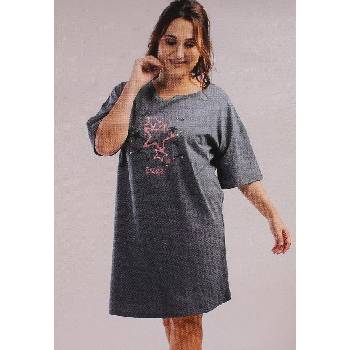 Памучна макси нощница в мастилено синьо със звезди