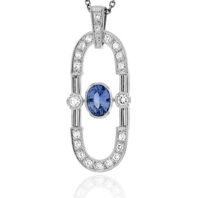 Zlatnictví U Kostela Dámský zlatý přívěsek se safírem a diamanty 34633