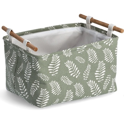 Zeller Úložný box s motívom listov z bavlny 35 x 27 x 20,5 cm