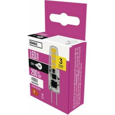 EMOS LED žiarovka Lighting G4, 12V, 1.9W, 200lm, 4000k, neutrálna biela, 30000h, Classic JC