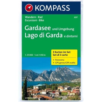 Kompass: WK 697 Gardasee und Umgebung 3-mapy 1:35 000