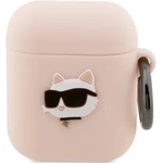 Karl Lagerfeld AirPods 1/2 розов силиконов калъф Choupette Head 3D (KLA2RUNCHP)